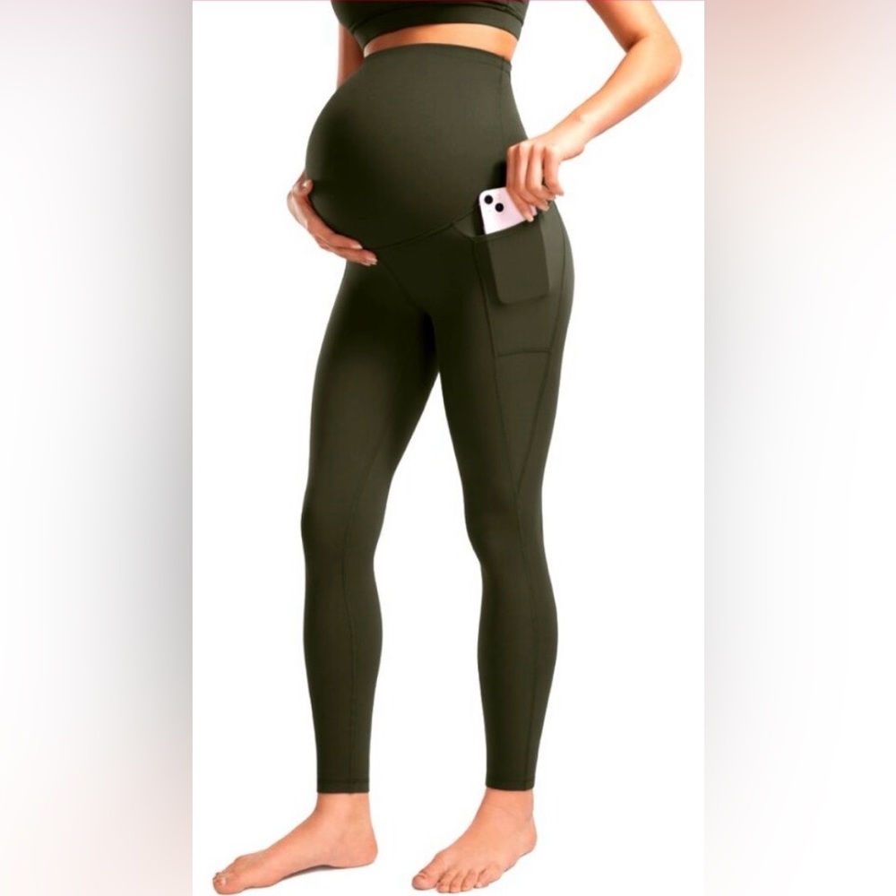 3/$30 Olive Green Maternity Leggings
